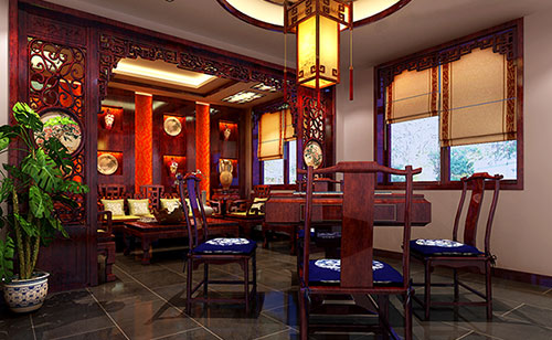 米东古典中式风格茶楼包间设计装修效果图